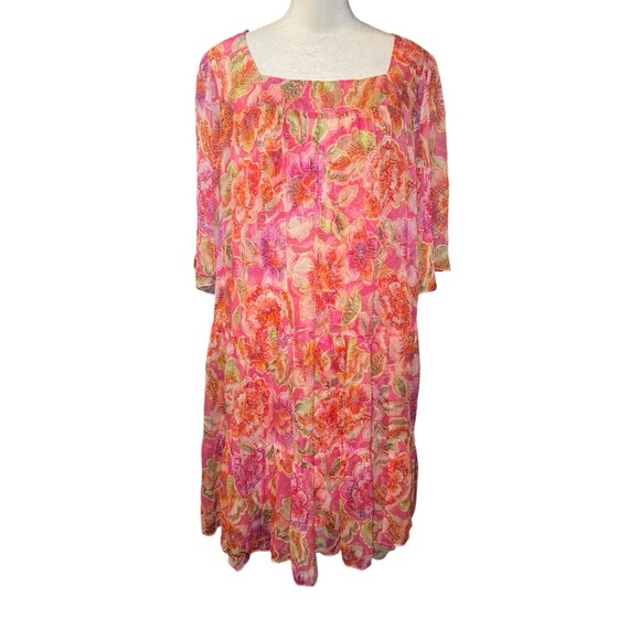 "Jade" Mari Tiered Silk Mini Dress Sz XL - NWOT - Picture 3 of 10